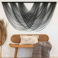 Flber Macrame Wall Hanging Dip Dye Brown Boho Wall Decor Yarn Tapestry Modern Living Room Bedroom Home Wall Decor 57" W x 35" L