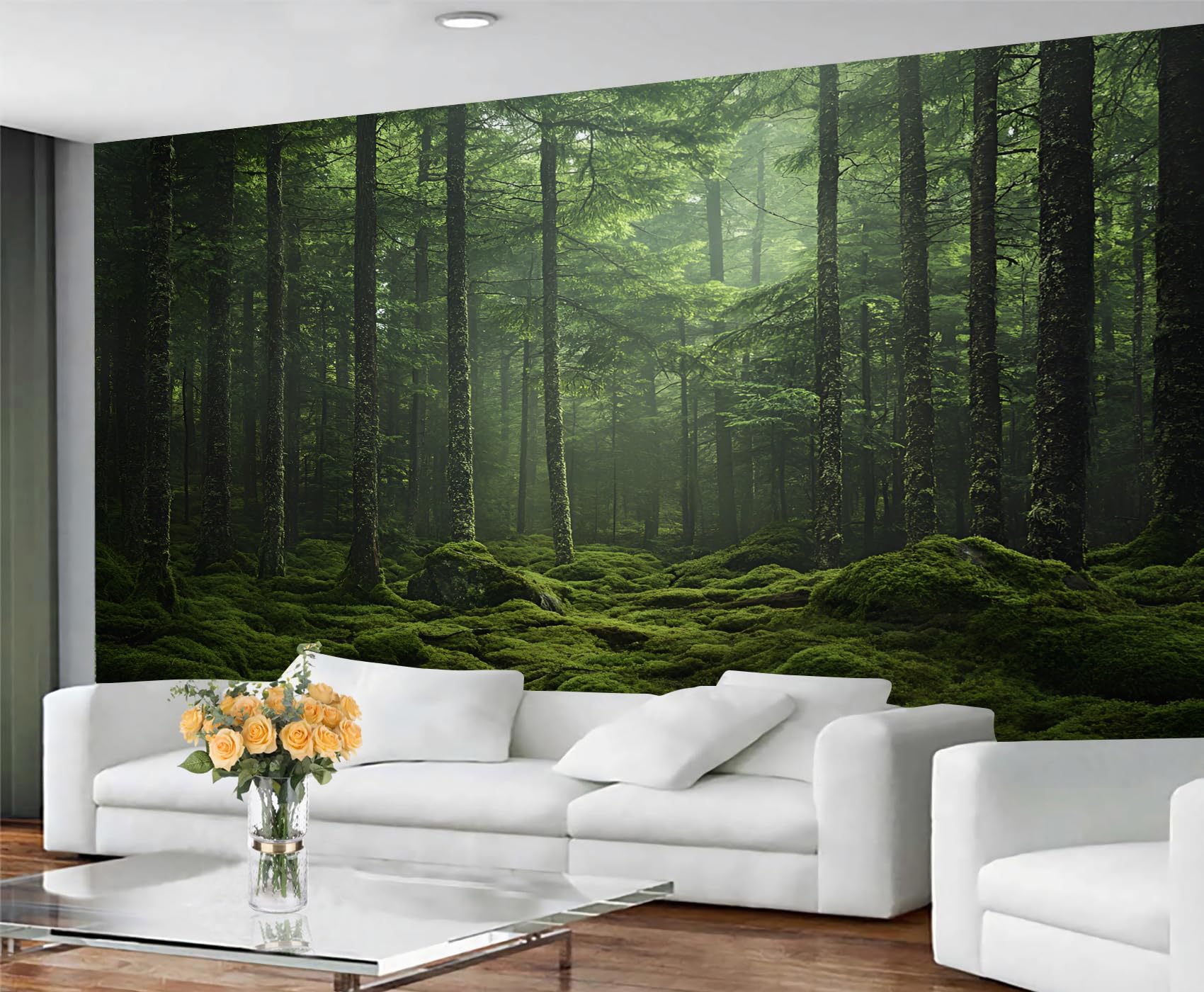 Colorful Wood Grain Wall Mural - Distressed Murals, Wooden Stripes Large Wall Murals for Living Room, Wood Grain Mural - 197" x 118.2" (Not Peel n' Stick)