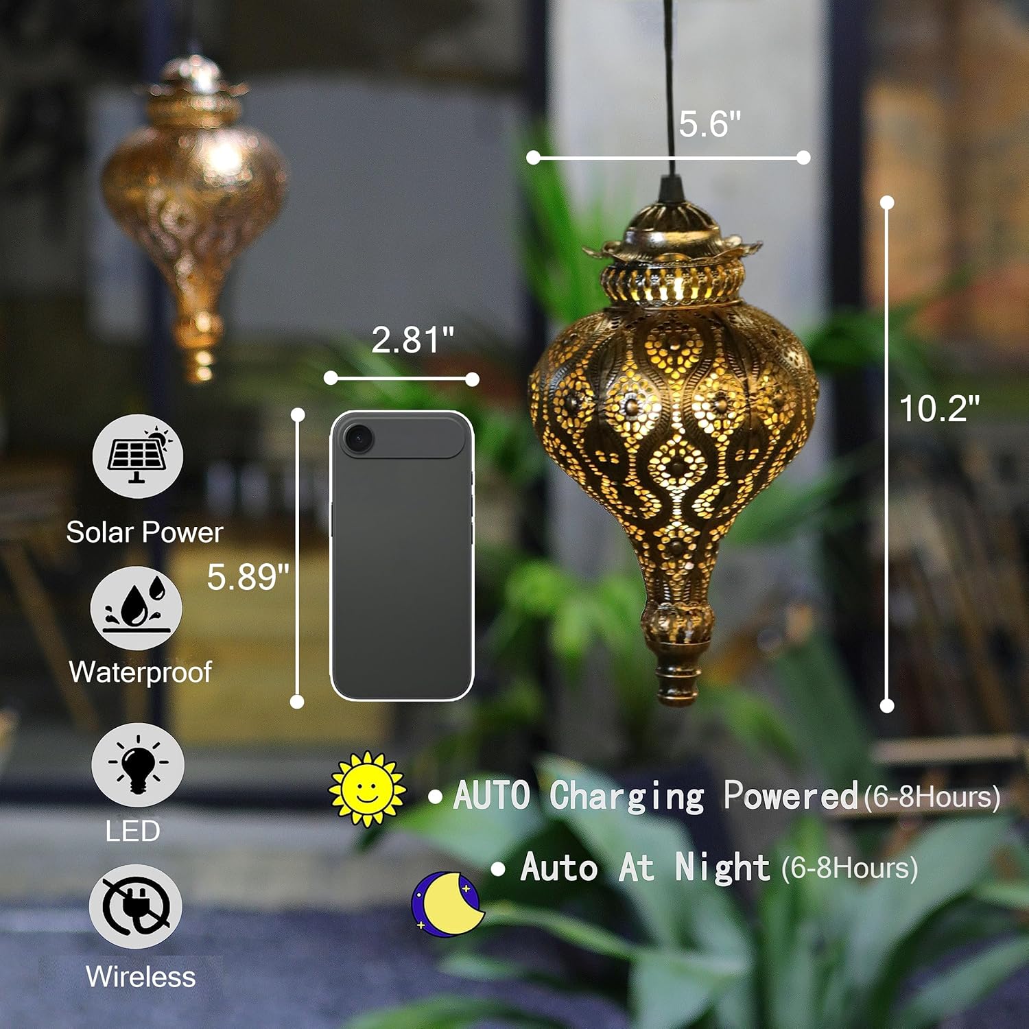 Solar Moroccan Lantern Outdoor Garden Decor(2 Pack) Solar Lanterns Outdoor Waterproof, Lanterns Decorative Outdoor Lights for Patio Pathway Yard Porch Backyard.