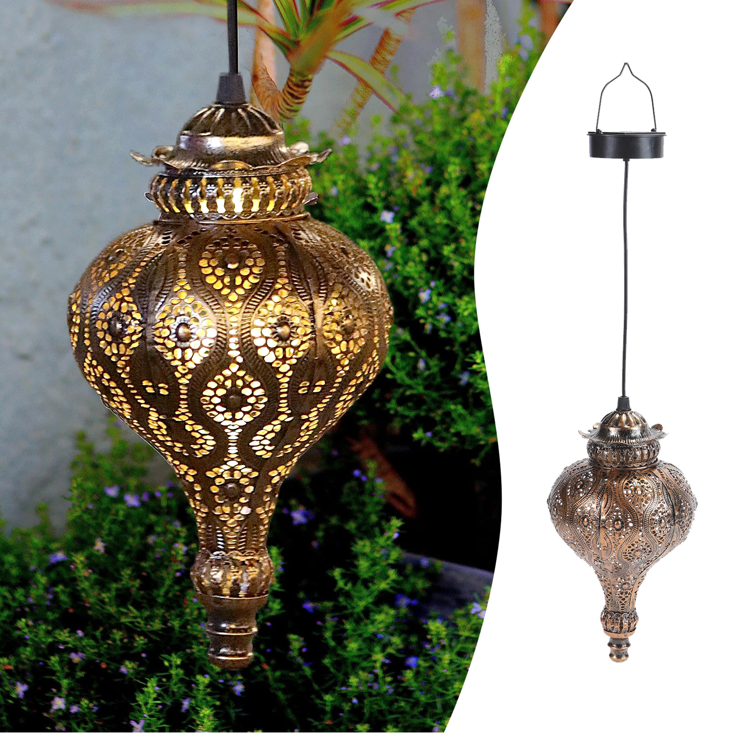 Solar Moroccan Lantern Outdoor Garden Decor(2 Pack) Solar Lanterns Outdoor Waterproof, Lanterns Decorative Outdoor Lights for Patio Pathway Yard Porch Backyard.