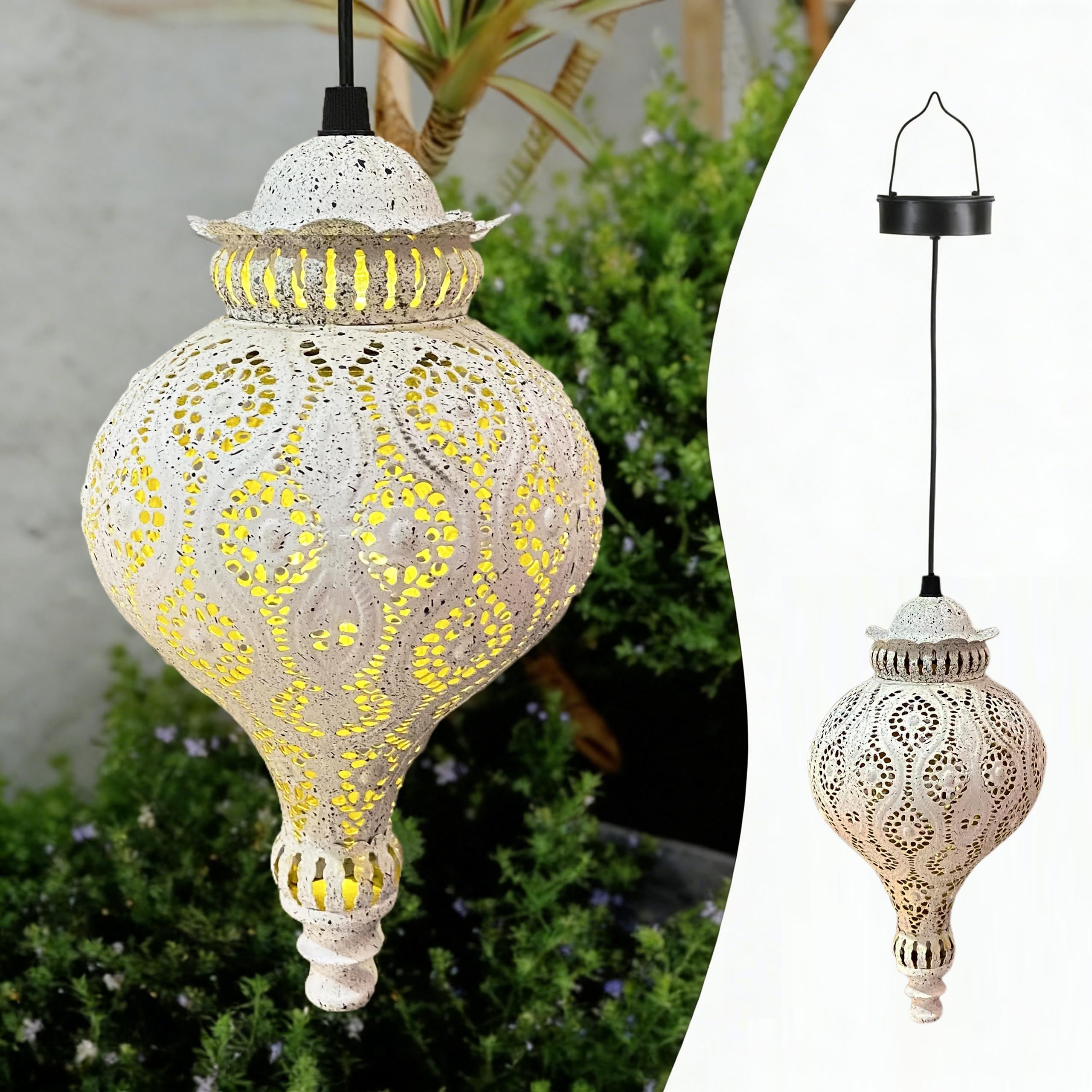 Solar Moroccan Lantern Outdoor Garden Decor(2 Pack) Solar Lanterns Outdoor Waterproof, Lanterns Decorative Outdoor Lights for Patio Pathway Yard Porch Backyard.